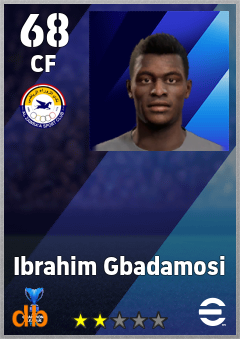 Ibrahim Gbadamosi — CF, OVR 68, MAX 68