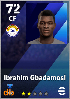 Ibrahim Gbadamosi — CF, OVR 72, MAX 72