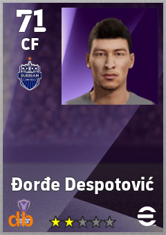 Đorđe Despotović — CF, OVR 71, MAX 71