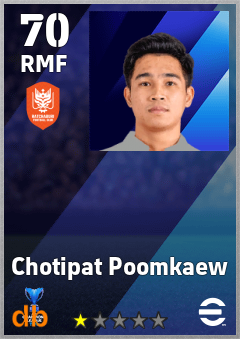Chotipat Poomkaew — RMF, OVR 70, MAX 70