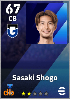 Sasaki Shogo — CB, OVR 67, MAX 67