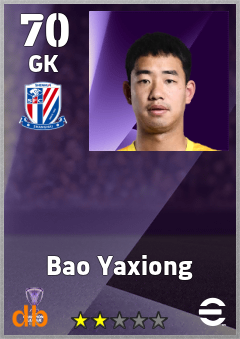 Bao Yaxiong — GK, OVR 70, MAX 70