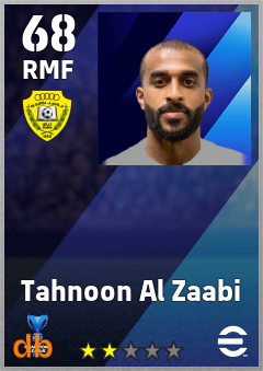 Tahnoon Al Zaabi — RMF, OVR 68, MAX 68