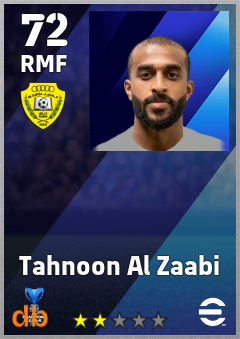 Tahnoon Al Zaabi — RMF, OVR 72, MAX 72