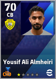 Yousif Ali Almheiri — CB, OVR 70, MAX 70