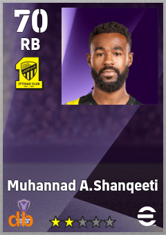 Muhannad A.Shanqeeti — RB, OVR 70, MAX 70