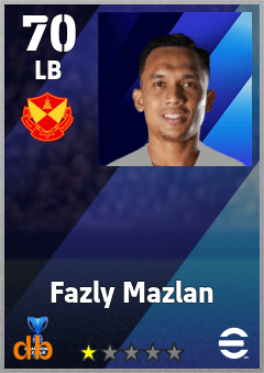Fazly Mazlan — LB, OVR 70, MAX 70