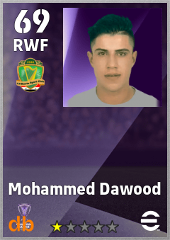 Mohammed Dawood — RWF, OVR 69, MAX 69