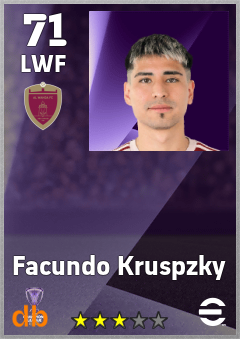 Facundo Kruspzky — LWF, OVR 71, MAX 71