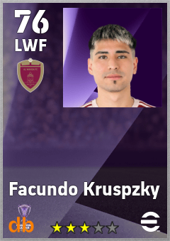Facundo Kruspzky — LWF, OVR 76, MAX 76