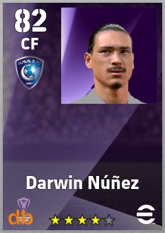 Darwin Núñez — CF, OVR 82, MAX 82