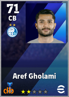 Aref Gholami — CB, OVR 71, MAX 71