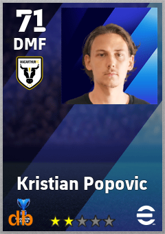Kristian Popovic — DMF, OVR 71, MAX 71