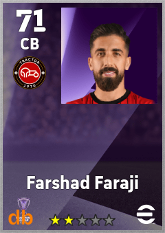 Farshad Faraji — CB, OVR 71, MAX 71