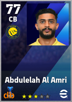 Abdulelah Al Amri — CB, OVR 77, MAX 77