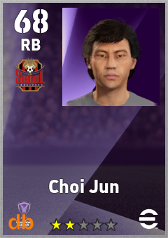 Choi Jun — RB, OVR 68, MAX 68