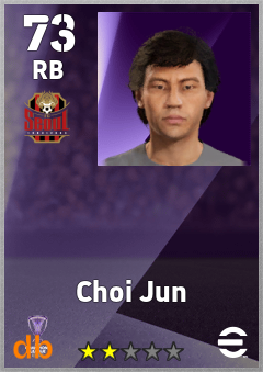 Choi Jun — RB, OVR 73, MAX 73