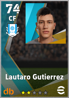 Lautaro Gutierrez — CF, OVR 74, MAX 74