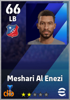Meshari Al Enezi — LB, OVR 66, MAX 66