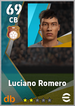 Luciano Romero — CB, OVR 69, MAX 69