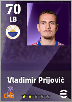 Vladimir Prijović — LB, OVR 70, MAX 70