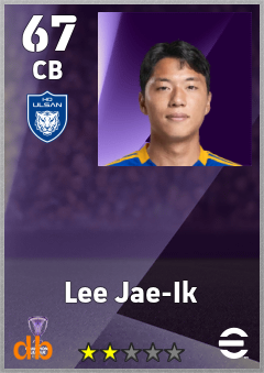 Lee Jae-Ik — CB, OVR 67, MAX 67
