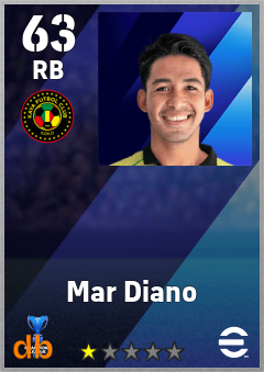 Mar Diano — RB, OVR 63, MAX 63