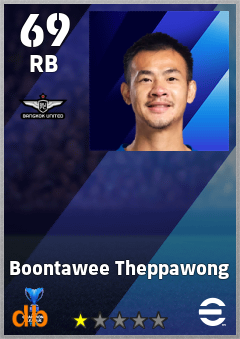 Boontawee Theppawong — RB, OVR 69, MAX 69