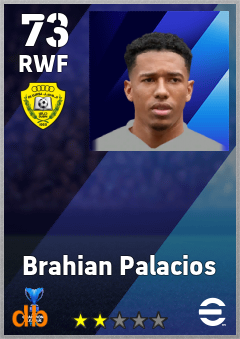 Brahian Palacios — RWF, OVR 73, MAX 73
