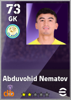 Abduvohid Nematov — GK, OVR 73, MAX 73