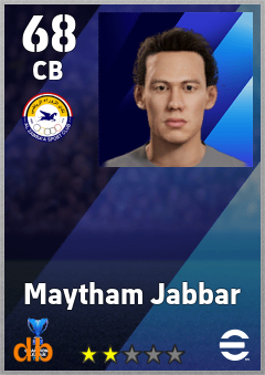 Maytham Jabbar — CB, OVR 68, MAX 68