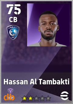 Hassan Al Tambakti — CB, OVR 75, MAX 75