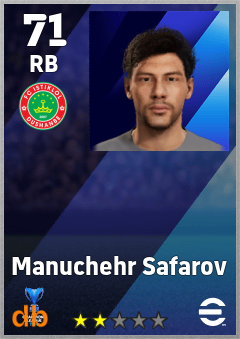 Manuchehr Safarov — RB, OVR 71, MAX 71