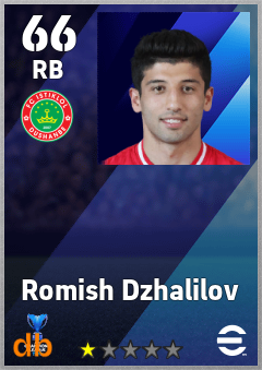 Romish Dzhalilov — RB, OVR 66, MAX 66