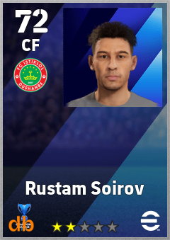 Rustam Soirov — CF, OVR 72, MAX 72