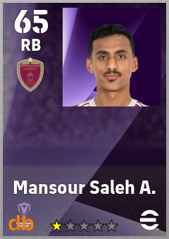 Mansour Saleh A. — RB, OVR 65, MAX 65