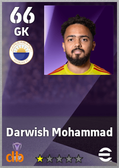 Darwish Mohammad — GK, OVR 66, MAX 66