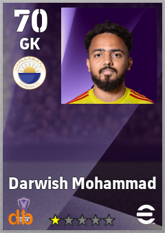 Darwish Mohammad — GK, OVR 70, MAX 70