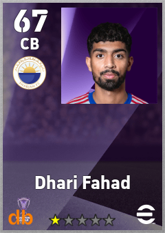 Dhari Fahad — CB, OVR 67, MAX 67