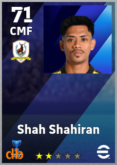 Shah Shahiran — CMF, OVR 71, MAX 71