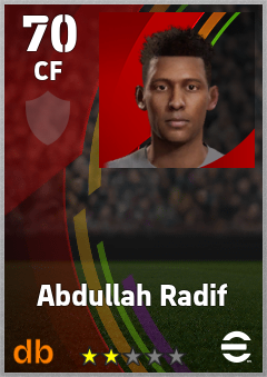 Abdullah Radif — CF, OVR 70, MAX 70