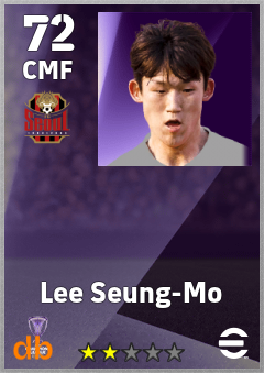 Lee Seung-Mo — CMF, OVR 72, MAX 72
