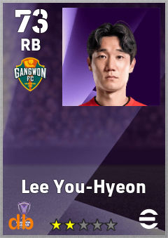 Lee You-Hyeon — RB, OVR 73, MAX 73