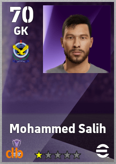 Mohammed Salih — GK, OVR 70, MAX 70