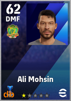 Ali Mohsin — DMF, OVR 62, MAX 62