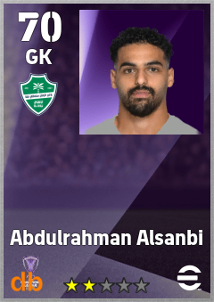 Abdulrahman Alsanbi — GK, OVR 70, MAX 70