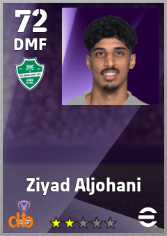 Ziyad Aljohani — DMF, OVR 72, MAX 72