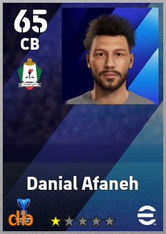 Danial Afaneh — CB, OVR 65, MAX 65