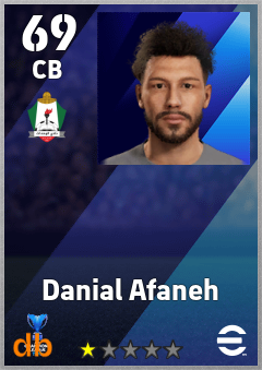 Danial Afaneh — CB, OVR 69, MAX 69