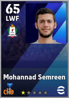 Mohannad Semreen — LWF, OVR 65, MAX 65